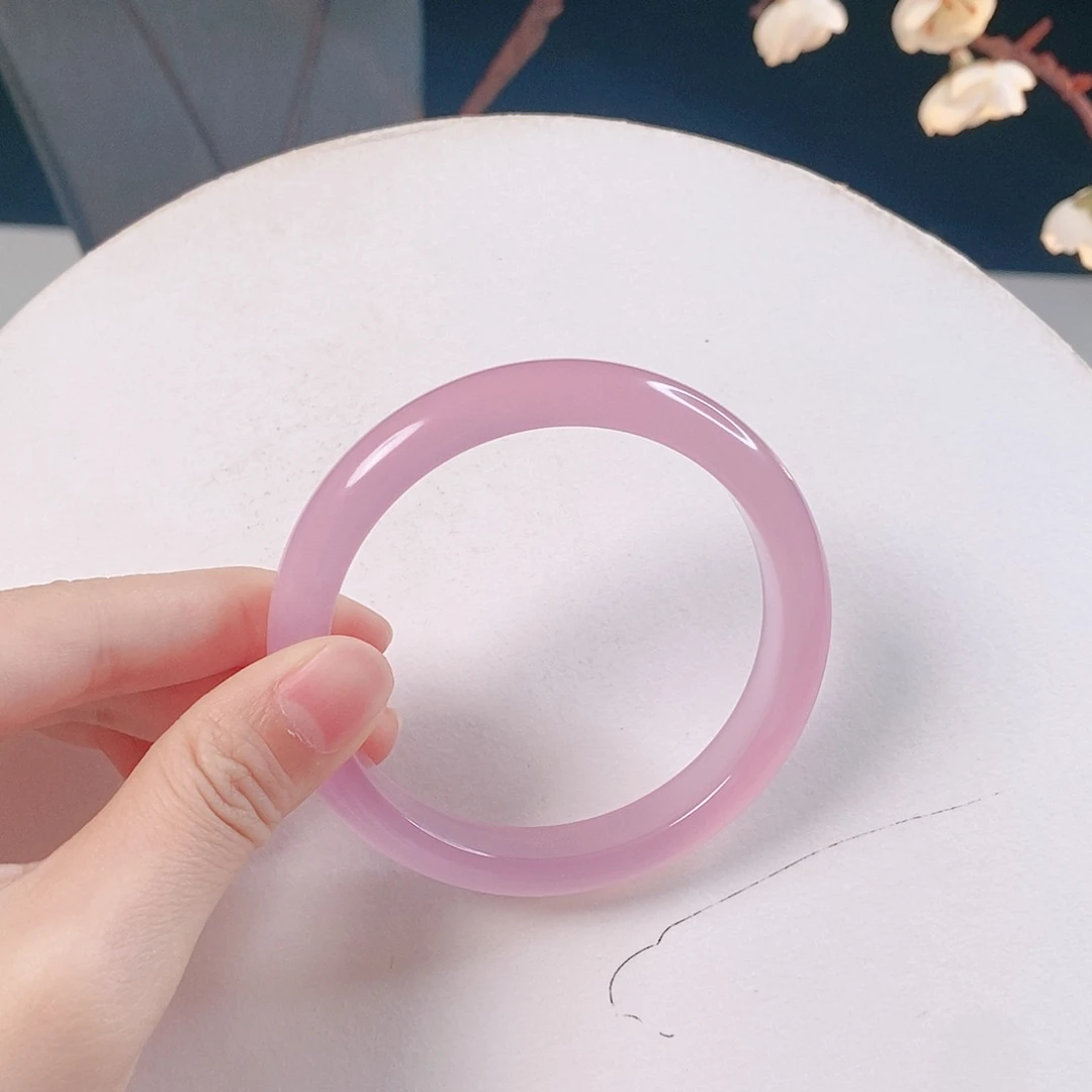 玛瑙/玉髓手镯未镶嵌辣*子57圈口