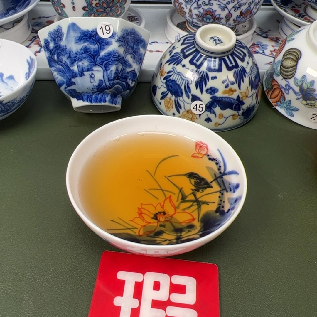 陶瓷景德镇纯手工纯手绘茶具木木10底缺