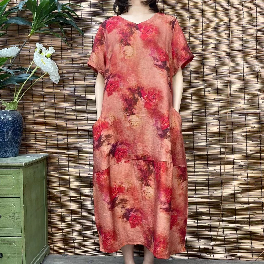 2737新款春夏民族风气质减龄连衣裙QZ