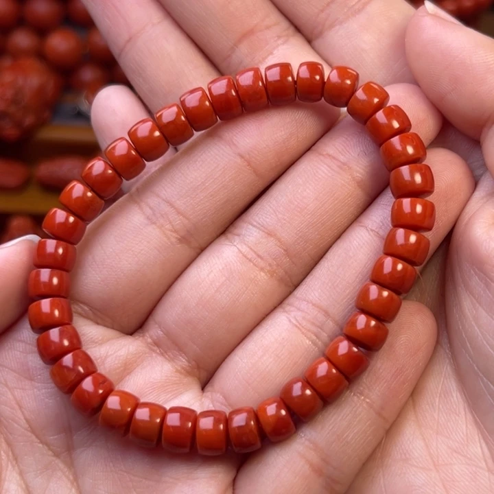 绿***石南红玛瑙未镶嵌川料瓦西7尺寸直切手串