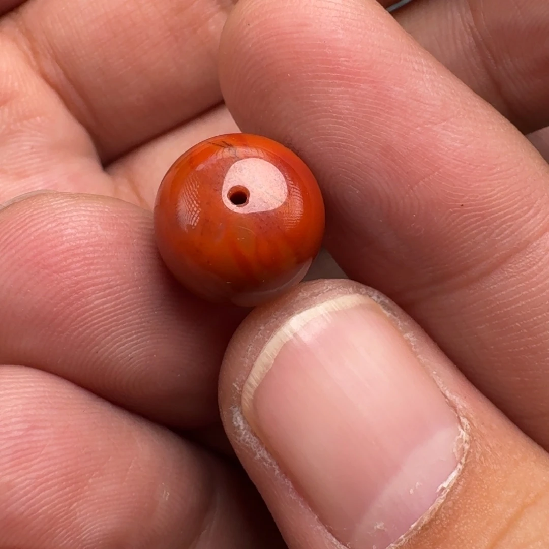 南红玛瑙柿子红老型12mm,有纹未镶嵌@***式
