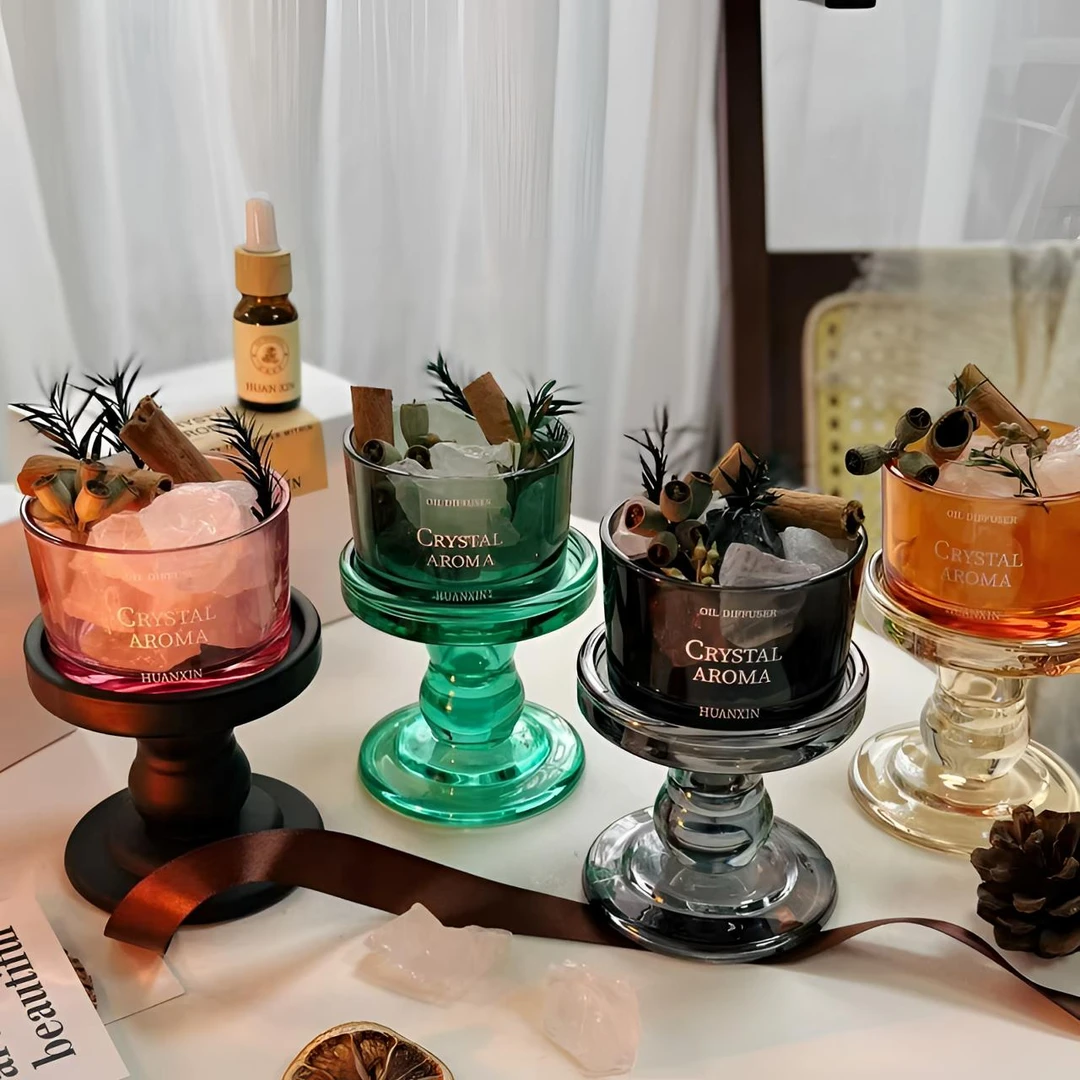 无火香薰扩香石精油法式家用持久留香放松晶石香氛摆件生日礼物