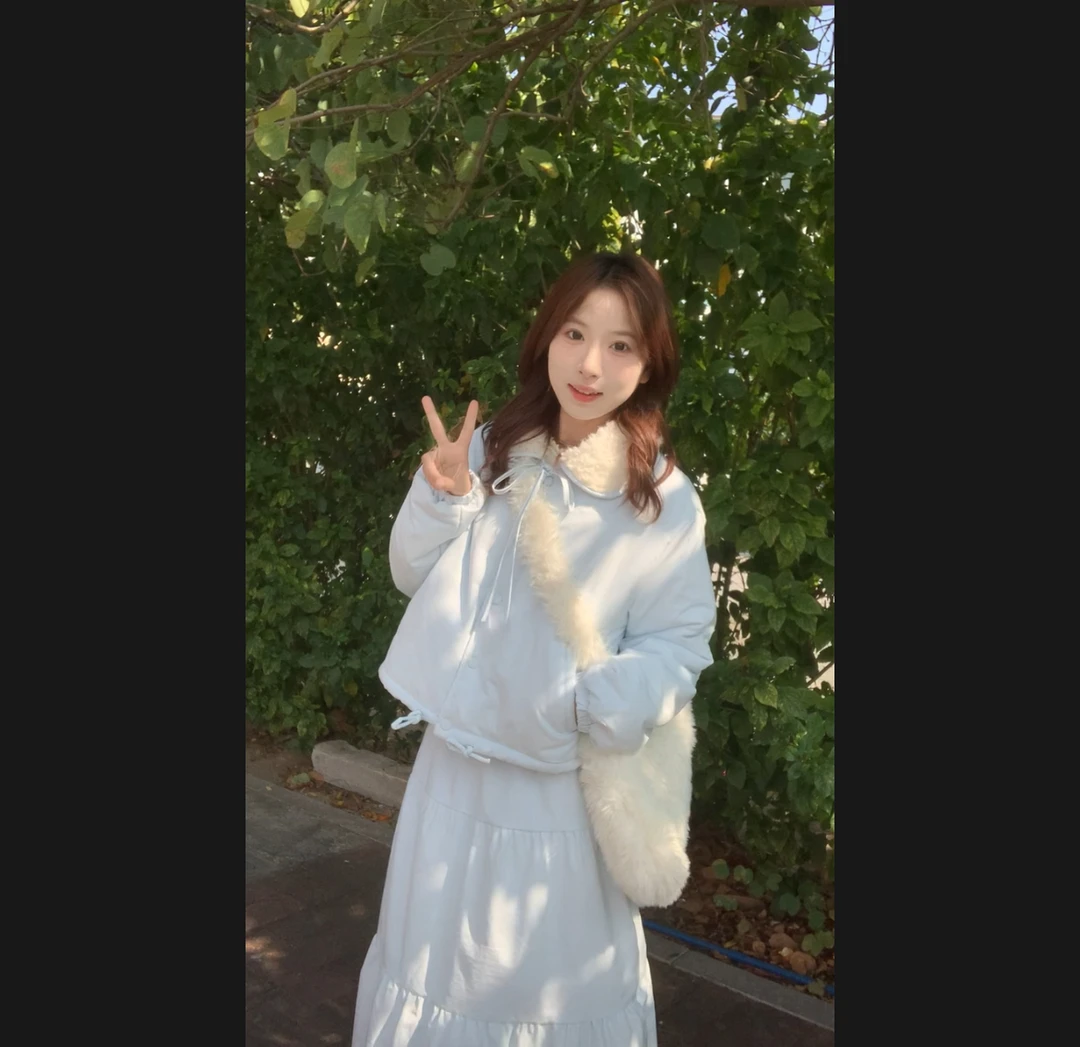 12.10【蔡不理】冬季新款甜美毛毛翻领夹棉两件套