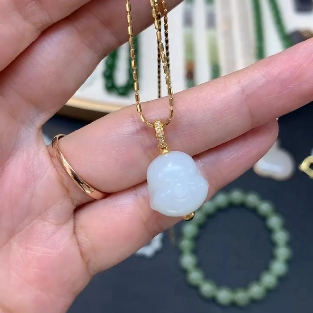 和田玉吊坠（不含链）-18k金-JM|BHT5