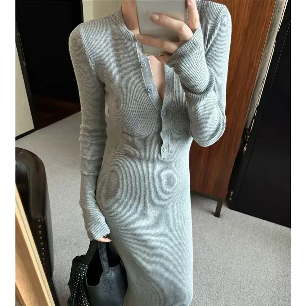 【CHASING LIGHT】针织排扣连衣裙/22号