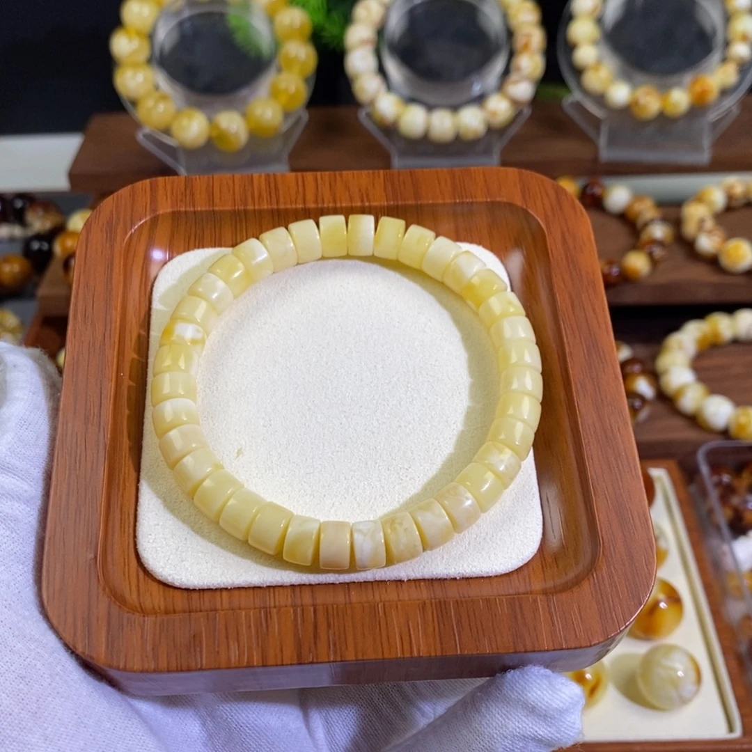 琥珀未镶嵌裸石天然俄料直切手串720