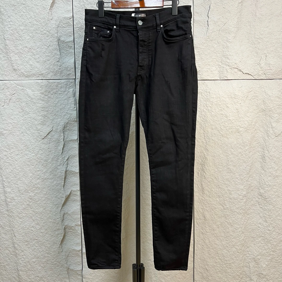 99新  Amiri 黑色纯色破坏休闲牛仔裤 98新 33码 ys000302