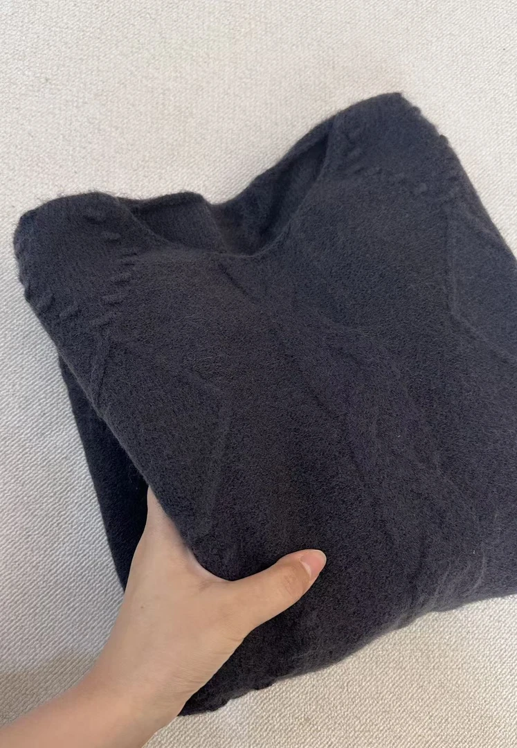 蓝灰麻花//秋冬气质显白时尚针织毛衣套头110332