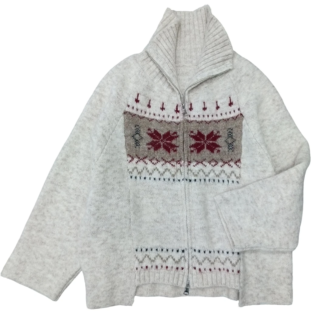 0259362新款时尚简约个性休闲宽松气质款立领拉链开衫毛衣