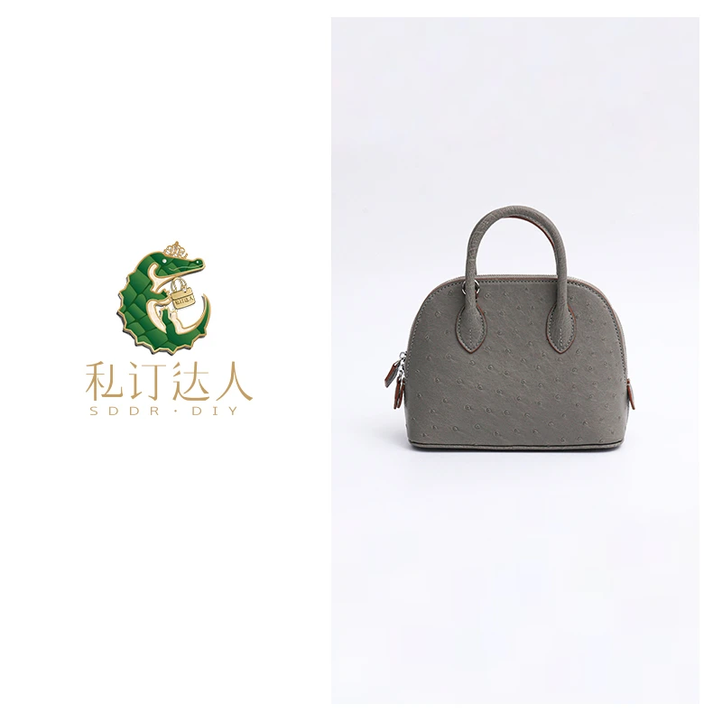 AI.BAGBURRY鳄鱼世家新款手提包轻奢时尚鸵鸟皮百搭斜挎包女..