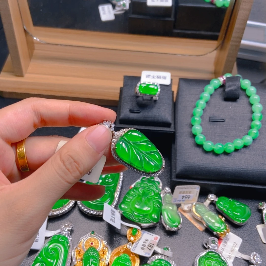 翡翠银S925镶嵌吊坠(不含链)