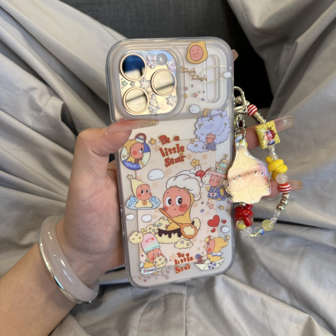 可爱磨砂相片星星小人适用iPhone17promax少女16pro手机壳15/1413