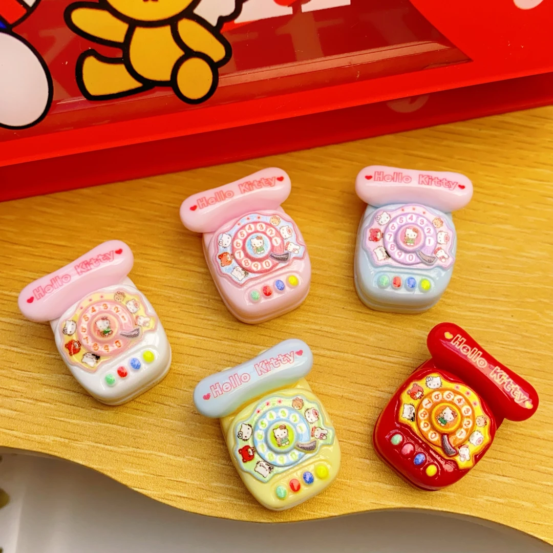 【定制】亏提老式电话 diy奶油手机壳树脂配件手工钥匙扣材料