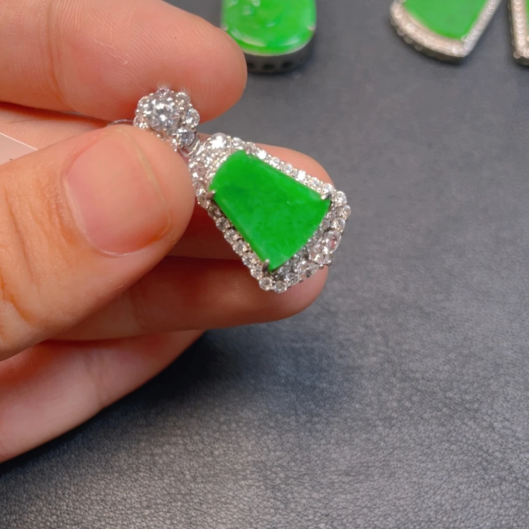 翡翠银S925镶嵌吊坠(不含链)