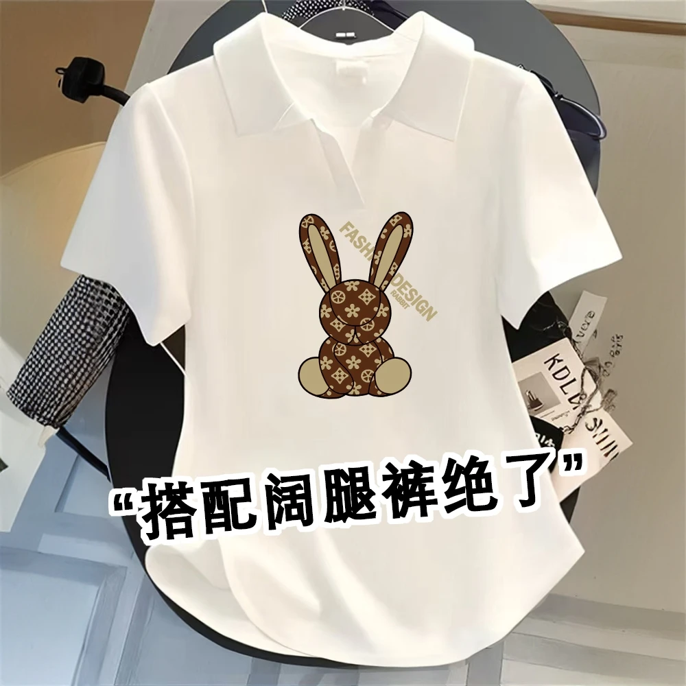 POLO领显瘦减龄T恤2025夏季新款圆弧下摆百搭搭配阔腿裤潮流短袖