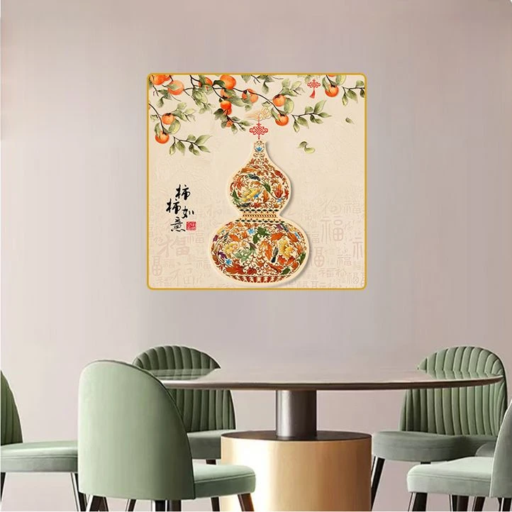 785452葫芦简约背景墙客厅新款挂画大气轻奢葫芦事事客厅装饰画