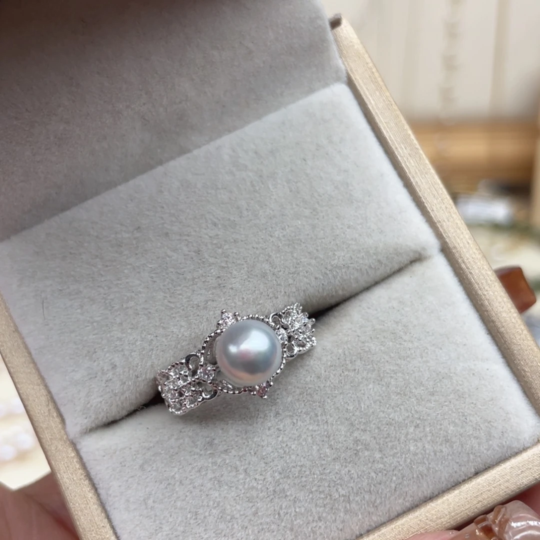 海水珍珠银S925镶嵌戒指C180