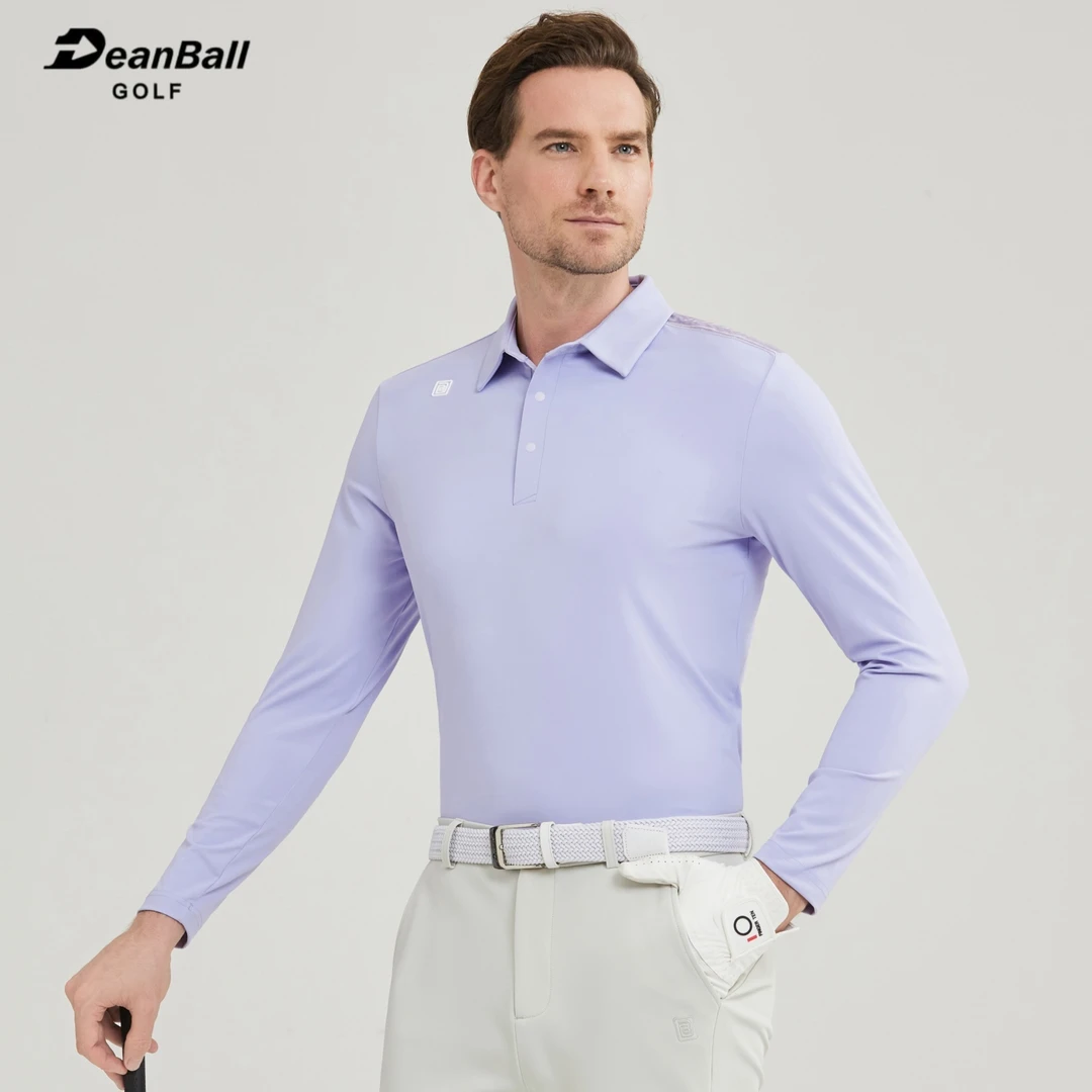DEANBALL高尔夫男长袖新款翻领速干弹力修身T恤POLO衫GOLF球衣服