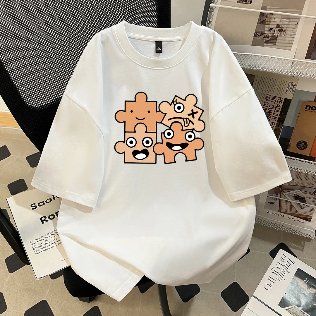 卡通印花纯棉夏季短袖男T恤时尚半袖宽松夏装高级感男装上衣ins