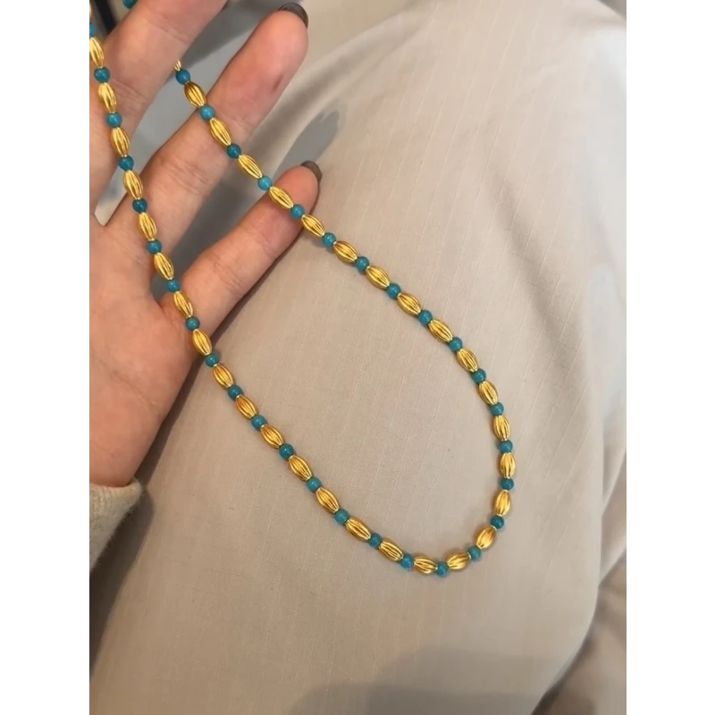 铜合金项链 美松小米珠项链简约百搭锁骨链 Y037