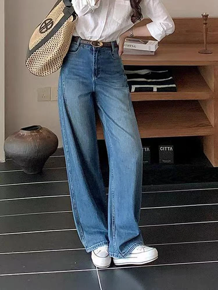 /琪琪专属/早秋新款牛仔裤女窄版弯刀裤宽松显腿长