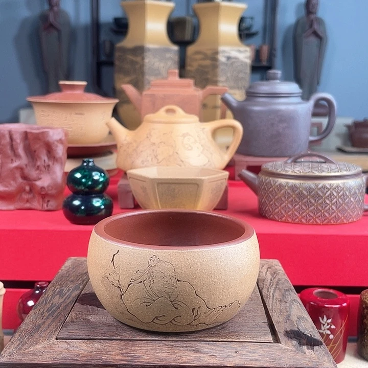 茶杯紫砂悦己人物杯