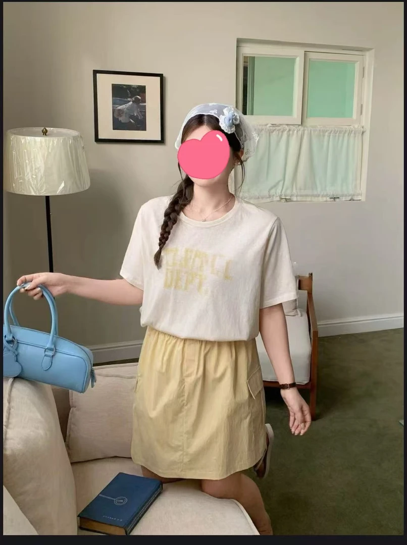 直播专用高级感圆领修身显瘦夏款微胖收腰垂感半裙