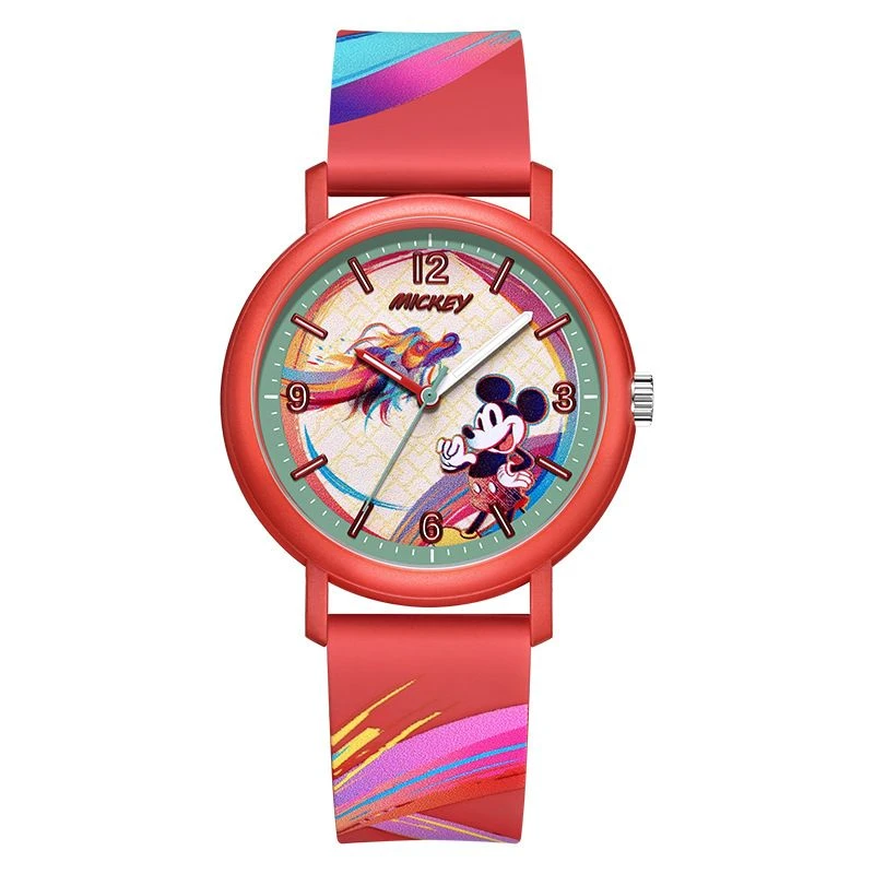 Disney/迪士尼限定龙年米奇新年趣味龙儿童防水夜光石英表学生
