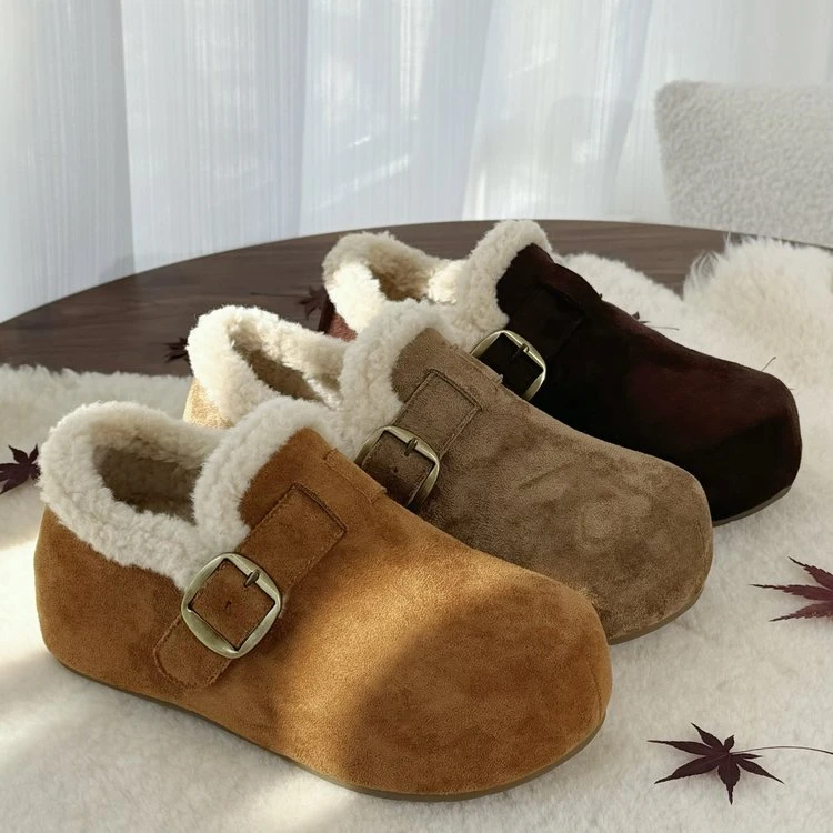 凯撒KAISER冬季复古加绒内增高勃肯鞋女加棉外穿休闲鞋KS7701ZB