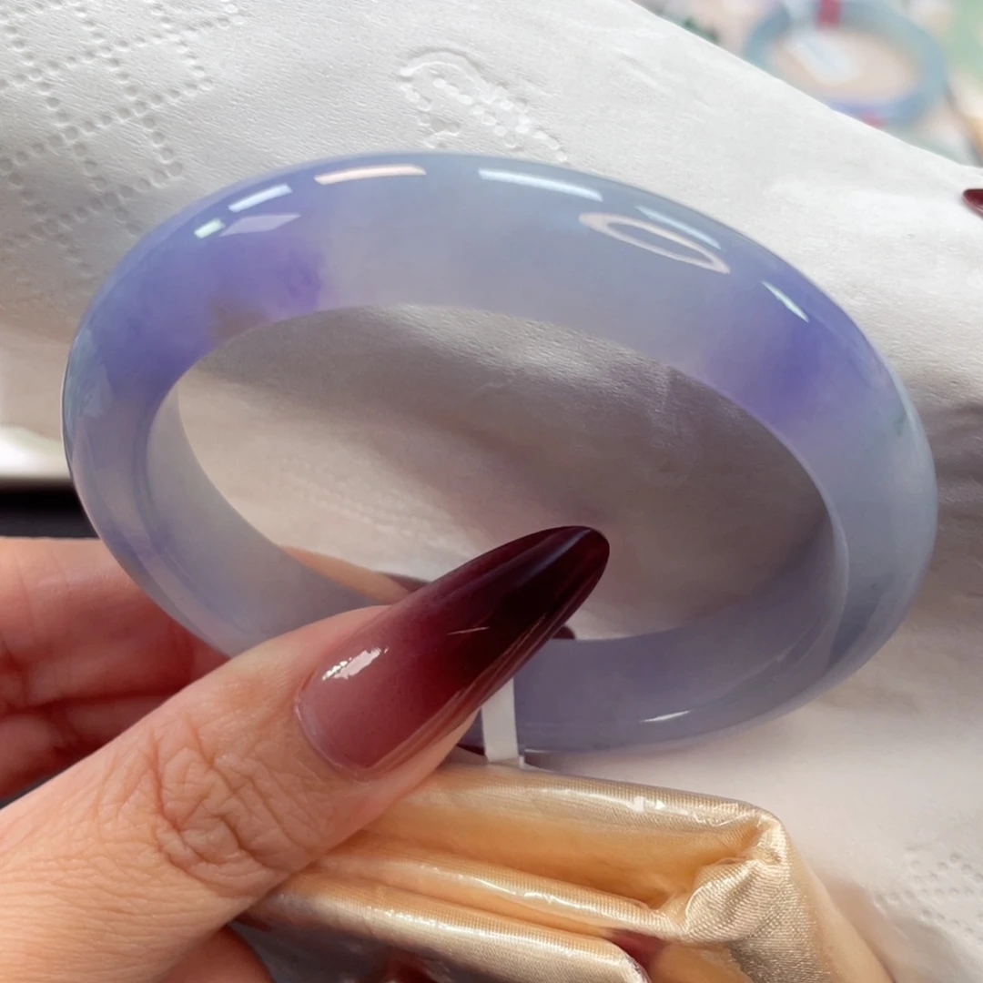 未镶嵌手镯翡翠49号54种老细腻蓝紫贵妃