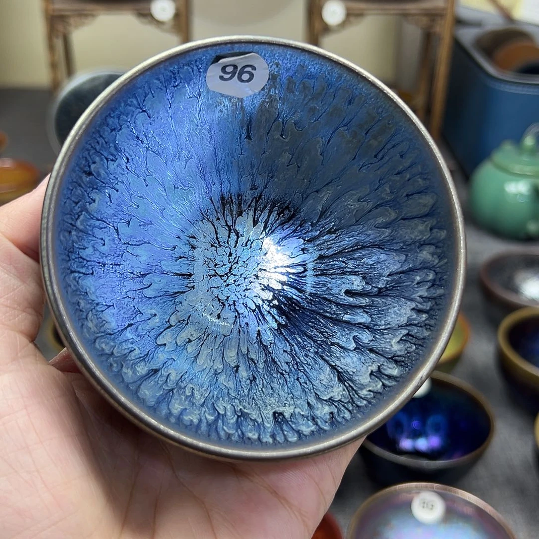 茶盏百花釉滴手工杯