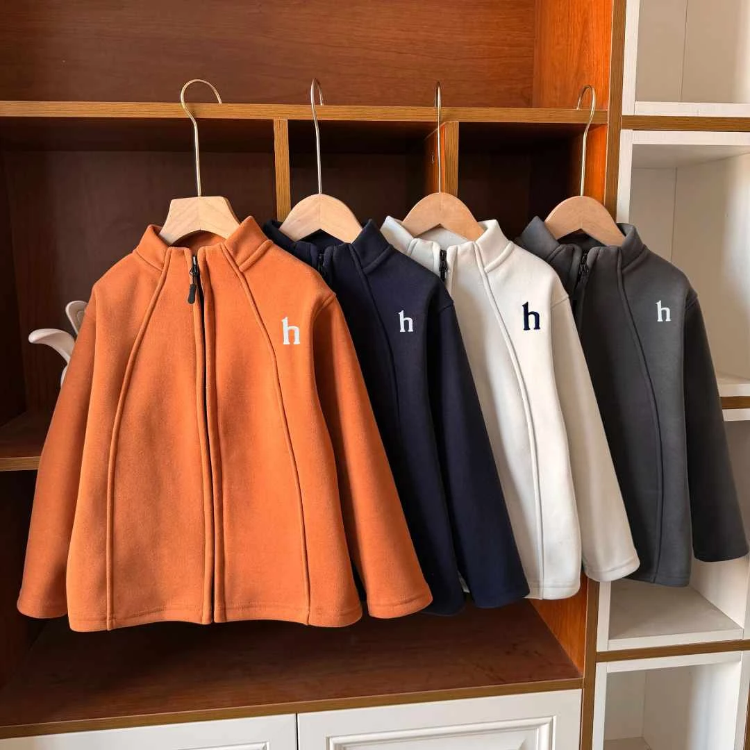 2723（儿童羊毛蚕丝外套）新款防风拉链男女宝同款内外两穿保暖