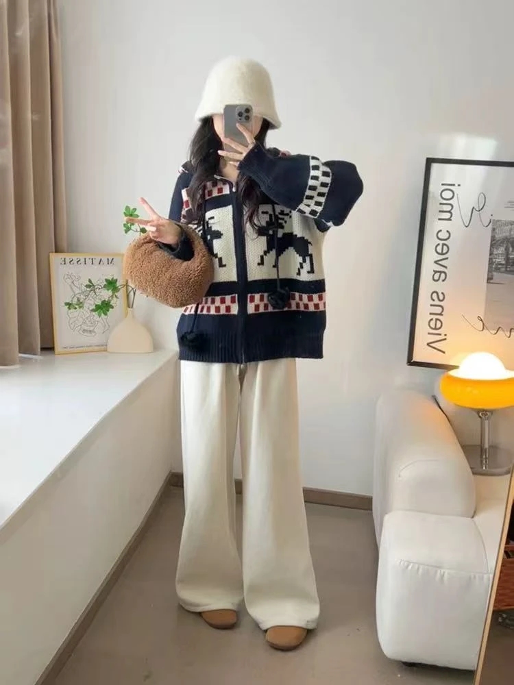 【042-100】沙沙衣品馆 25秋冬毛衣针织外套开衫长款厚实韩系爆款18