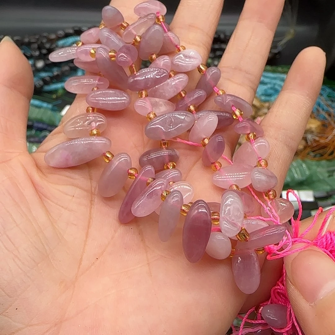 合金玛瑙/玉髓珠宝半成品紫马粉卡子一条