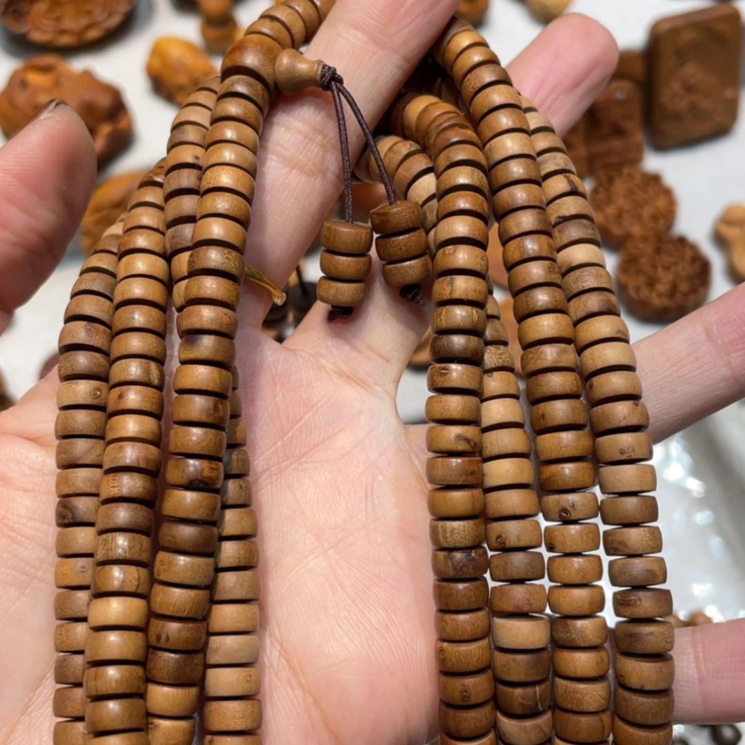【闪购商品】檀香木手串/手链任**空4×7药片瑕疵珠子多圈两条