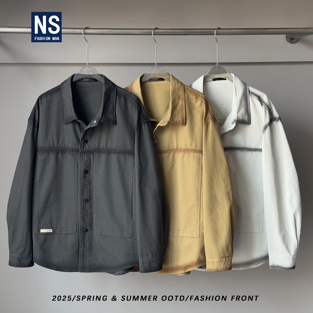 【扎染CY】设计师扎染时尚水洗牛仔百搭衬衣外套1228