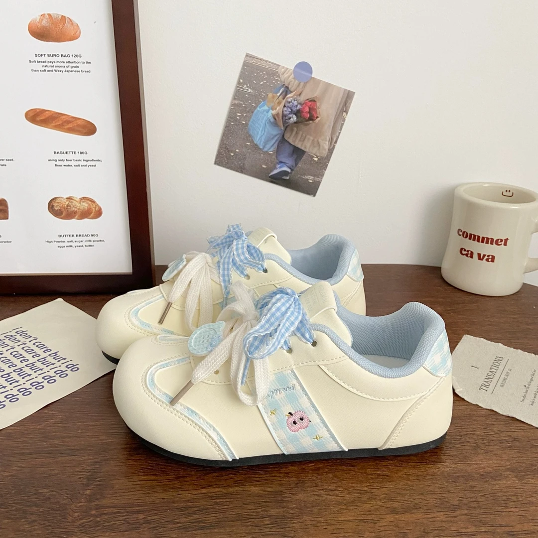 苹果德训鞋女2025新款夏季透气运动休闲泡芙板鞋学生百搭小白鞋子