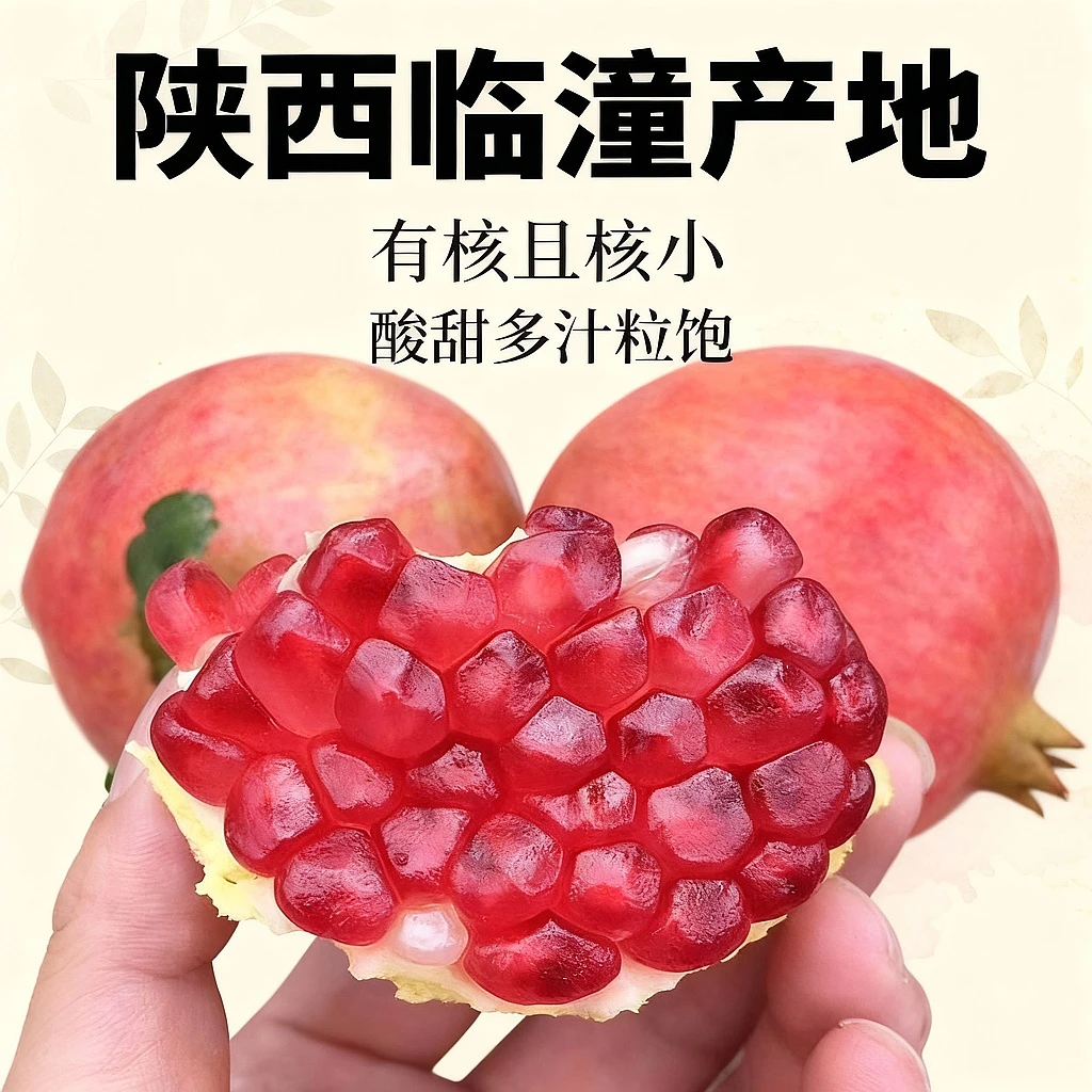 临潼硬籽石榴新鲜采摘酸甜多汁当季水果自然生长不是软籽石榴