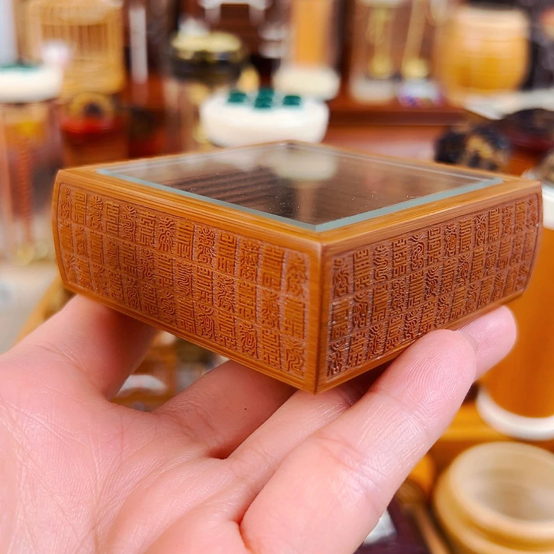 竹福利款老竹百寿图竹林金钟盒➕竹蛉