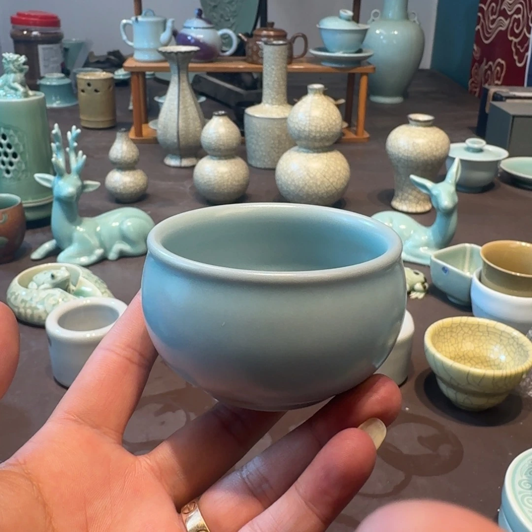 龙泉青瓷茶具微瑕