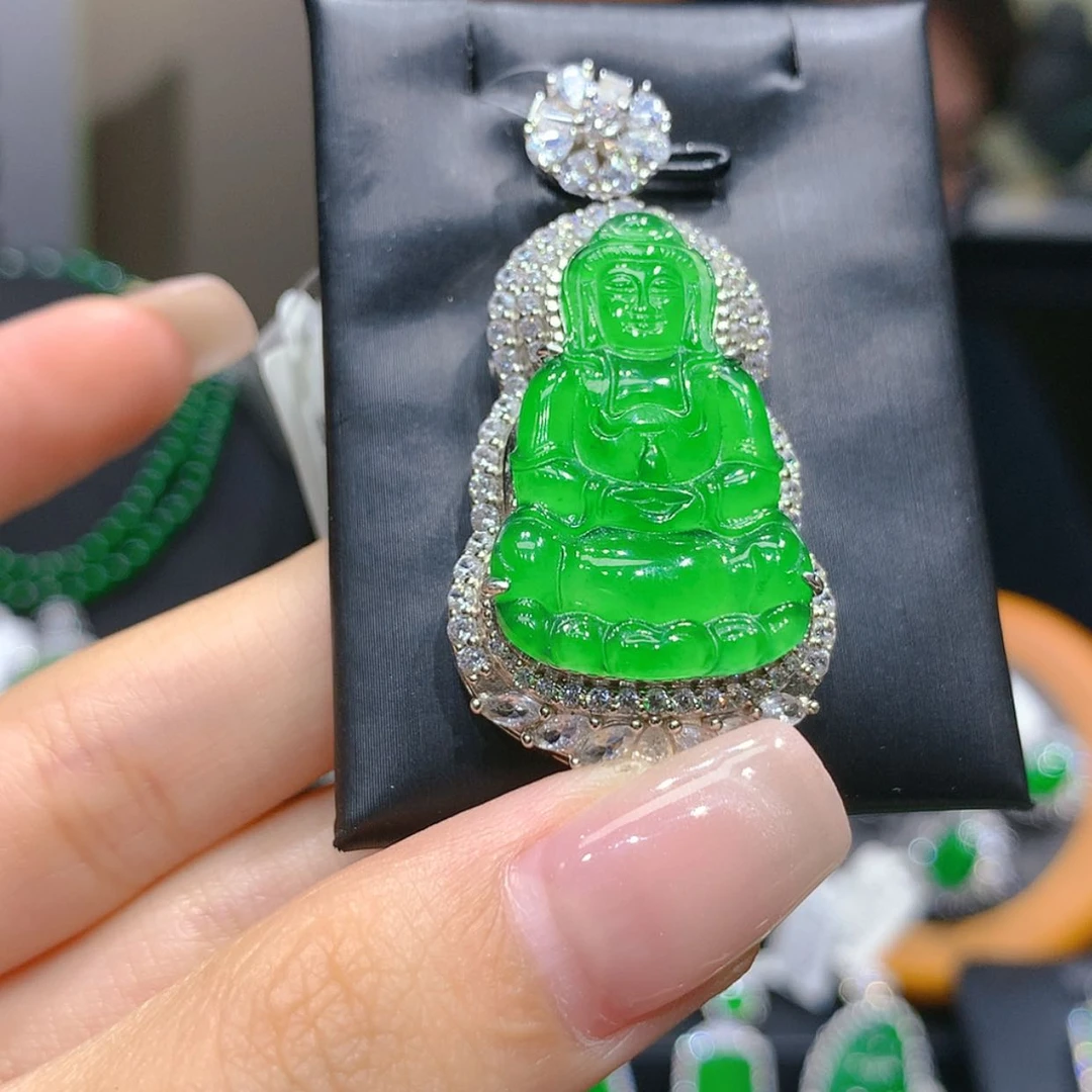 【闪购商品】颈饰银S925镶嵌翡翠4柒姐