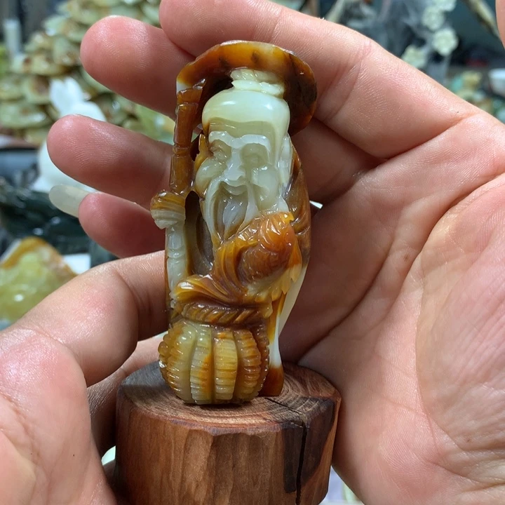 归***隐蛇纹石玉（覆膜）未镶嵌珠宝奇石