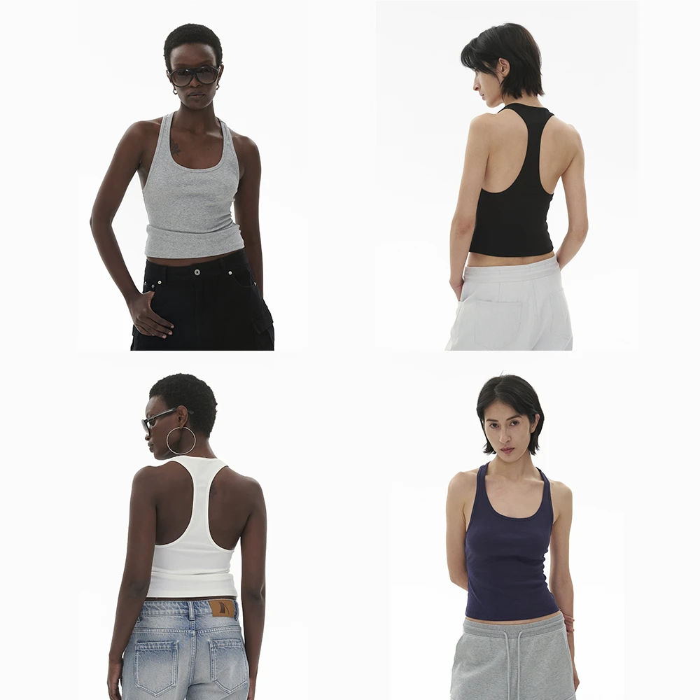 COMMAND N 四色弹力修身大工字背心 黑/白/灰/蓝