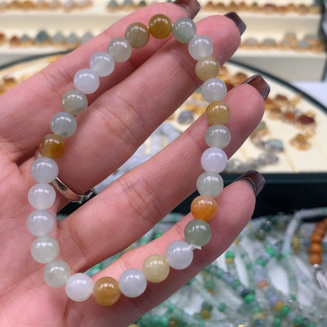 翡翠散珠圆珠手串
