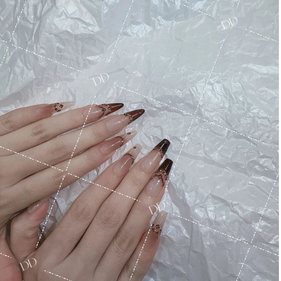 长梯/长水滴无与伦比（安哥拉）纯手工穿戴甲10片