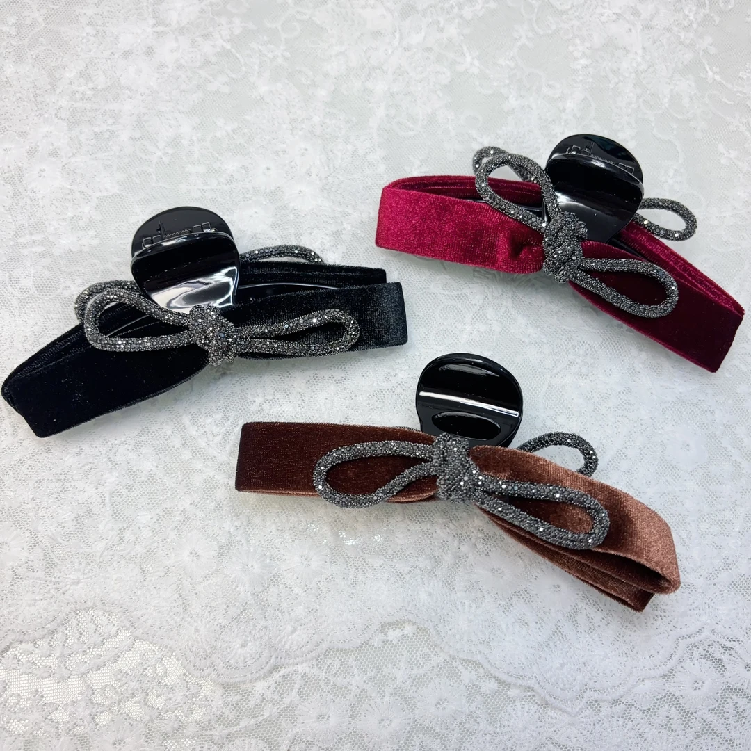 韩国东大门饰品发饰丝绒抓夹爆款鲨鱼夹