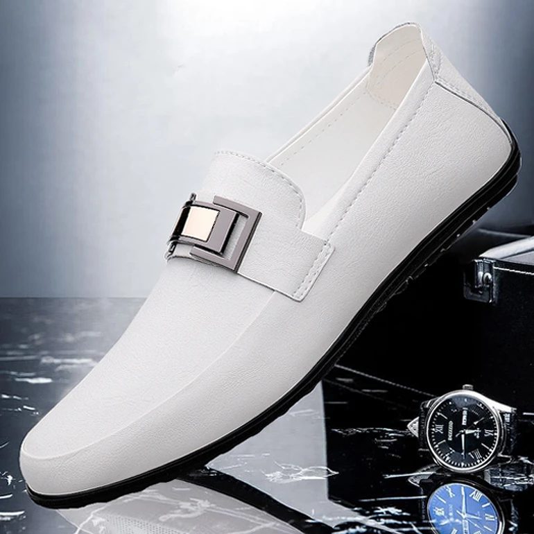 豆豆鞋男士2025新款鞋子夏季透气软皮软底皮鞋男款时尚休闲鞋男鞋