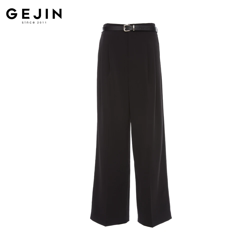 GEJIN/歌锦2025早春新款休闲时尚高腰直筒百搭巴黎长裤9112530136