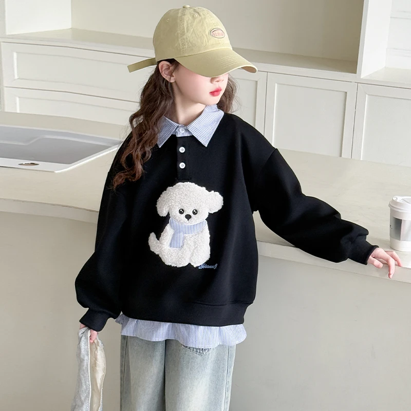 儿童卫衣女童洋气时髦假两件上衣大童装韩版长袖女孩2025春秋新款