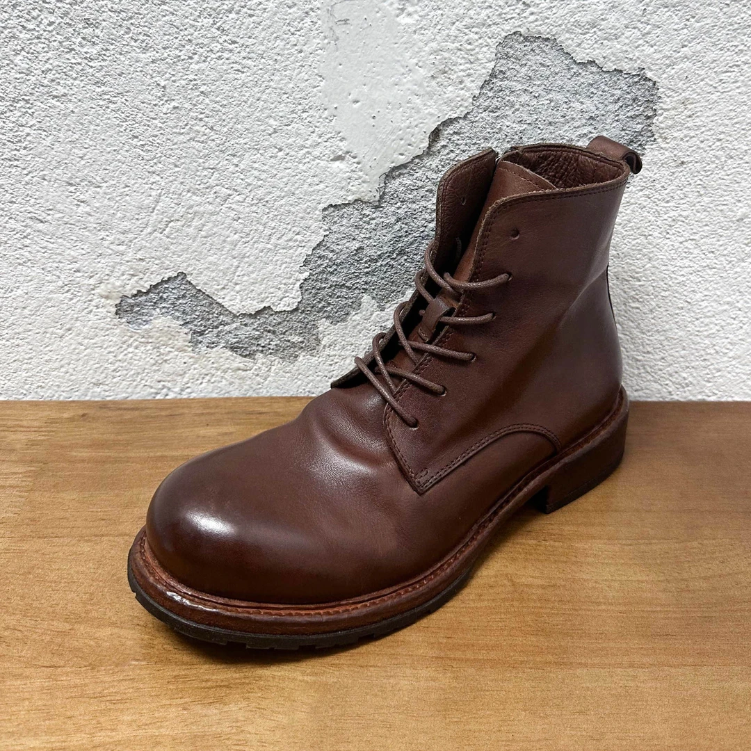 水洗马皮固特异工艺男皮鞋马丁靴百搭英伦风休闲时尚男士时尚休闲